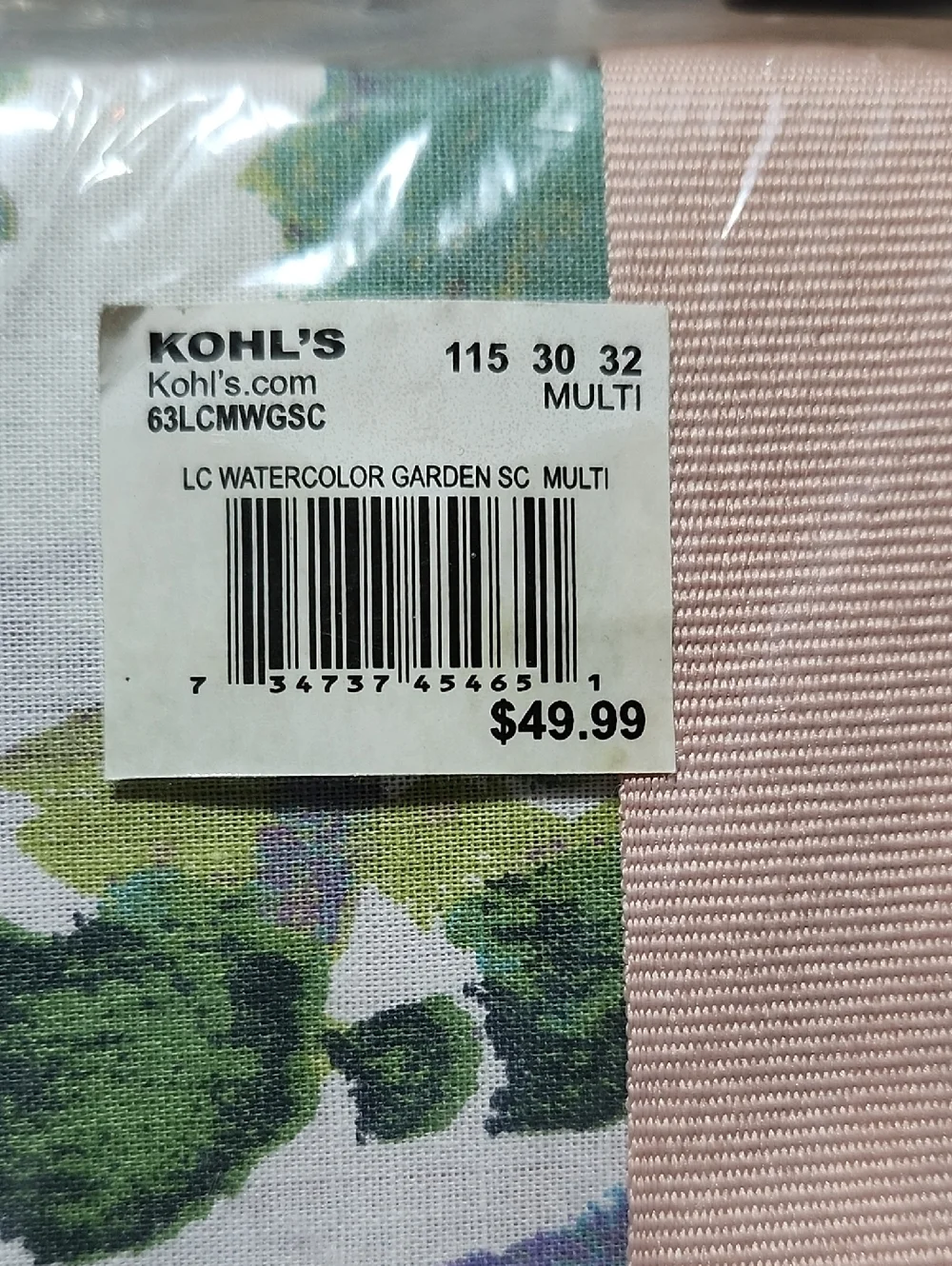 LC LAUREN CONRAD WATERCOLOR GARDEN SHOWER CURTAIN 72